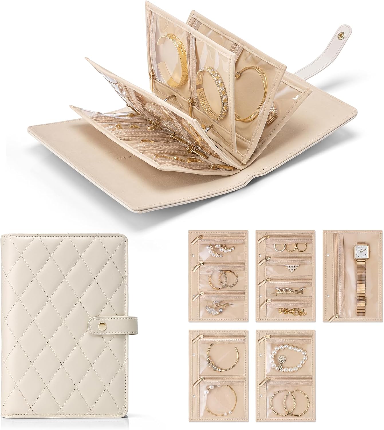 Travel Jewellery Organizer Case, Jewellery Storage Book Clear Ring Binder