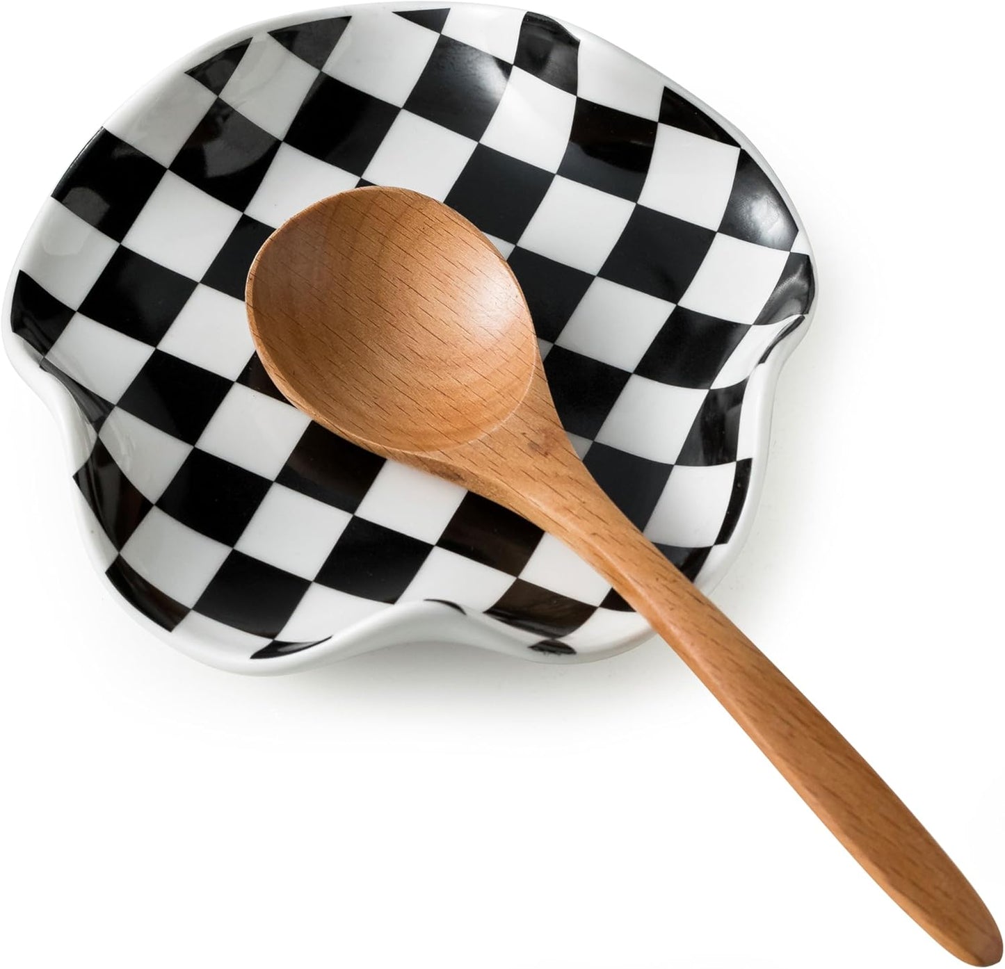Ceramic Spoon Rest for Stove Top - Spoon Holder Utensil Rest - Black