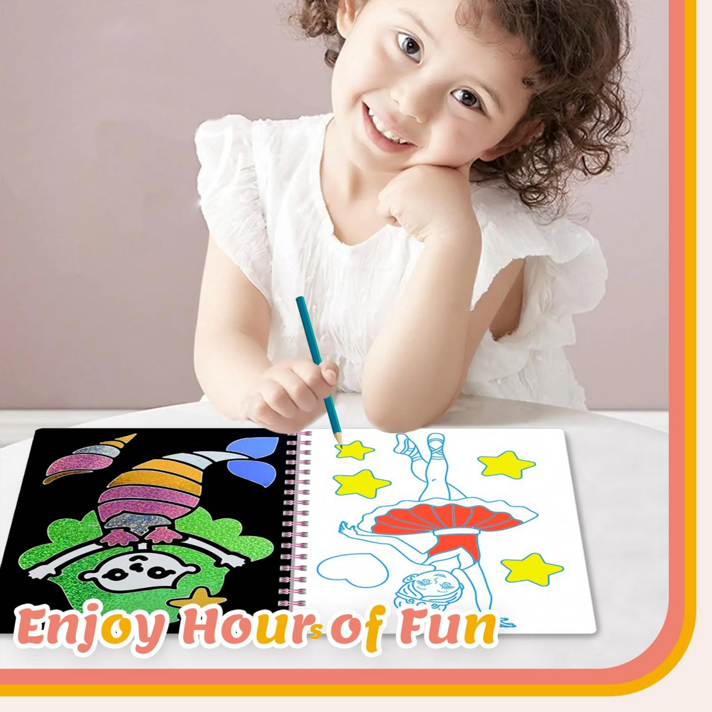 Princess Foil Art Craft Kids Activity Kit, DIY, Fun Art Supplies,Travel Toy