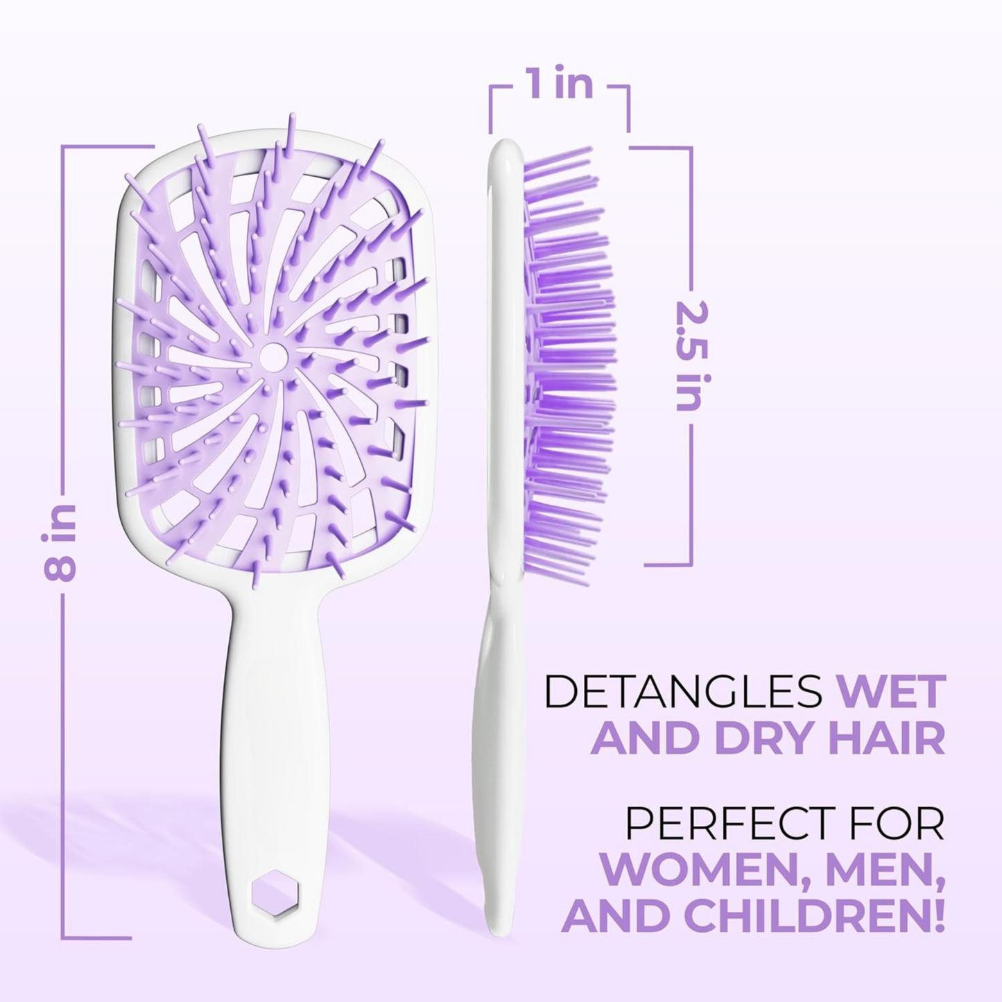 Detangling Hair Brush & Heatless Curling Rod Headband, Wet & Dry Hair, DIY