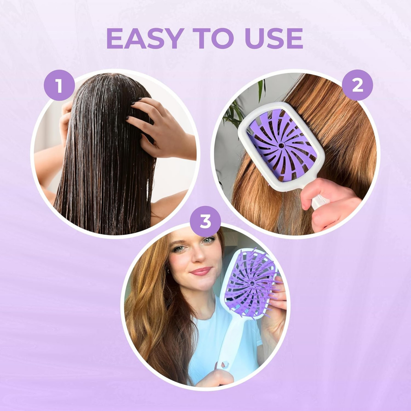 Detangling Hair Brush & Heatless Curling Rod Headband, Wet & Dry Hair, DIY