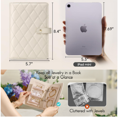 Travel Jewellery Organizer Case, Jewellery Storage Book Clear Ring Binder