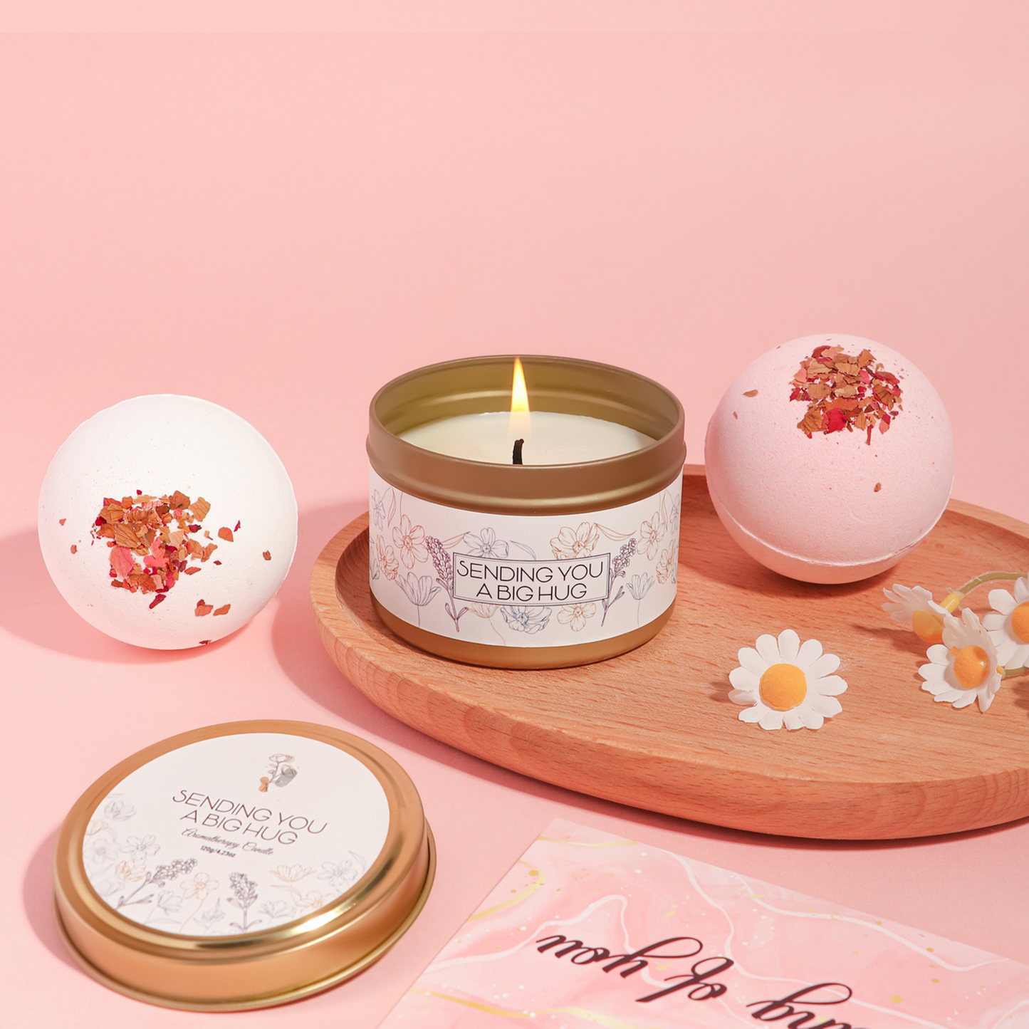 Luxury Pink Relaxation Spa Gift Set - 10 Piece Self-Care Package for Women