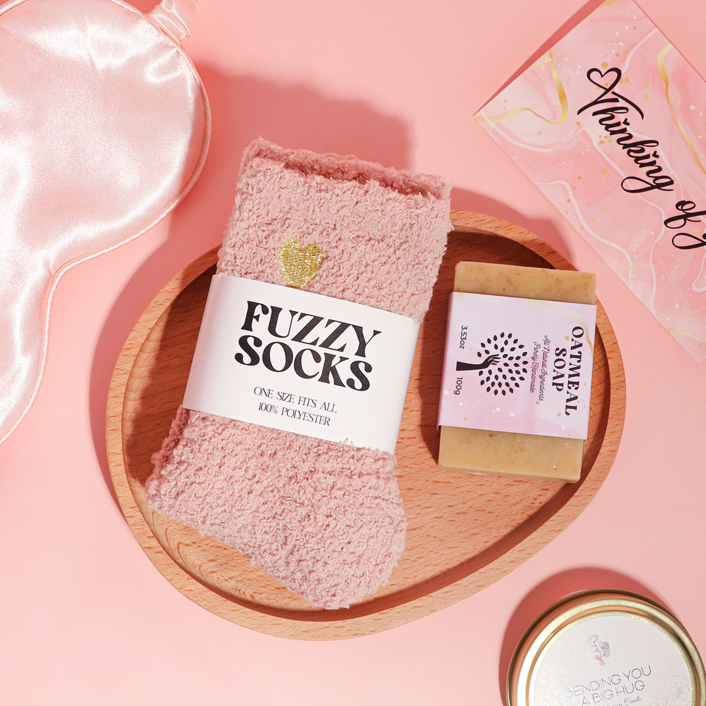 Luxury Pink Relaxation Spa Gift Set - 10 Piece Self-Care Package for Women