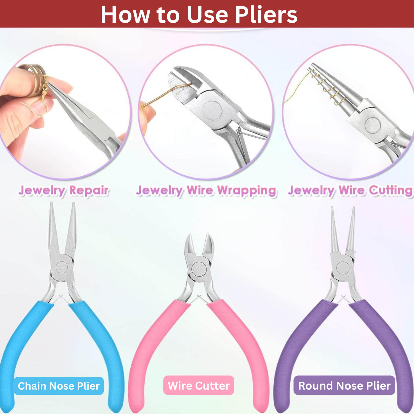 7 Pcs Craft Wires & Jewellery Pliers Set, Jewellary Making, Sculpting,Craft