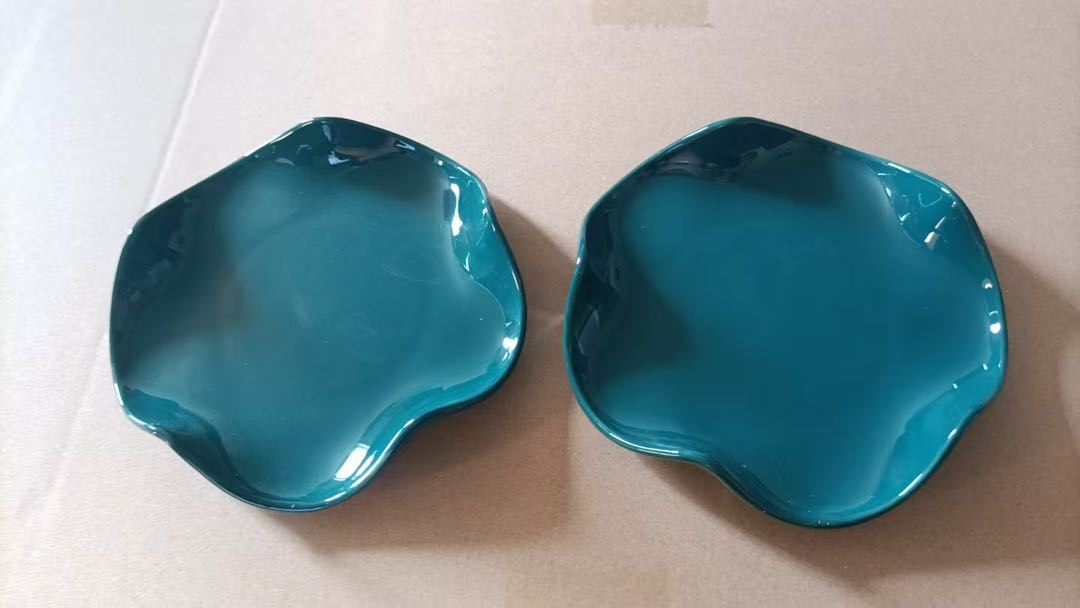 2 Pack Ceramic Spoon Rest for Stove Top - Spoon Holder Utensil Rest - Green