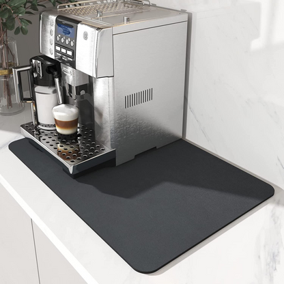 Absorbent Coffee Bar Mat & Kitchen Counter Drying Mat – Blue/Grey