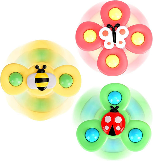 Suction Cup Spinner Toy For Babies & Toddlers - 3 Piece