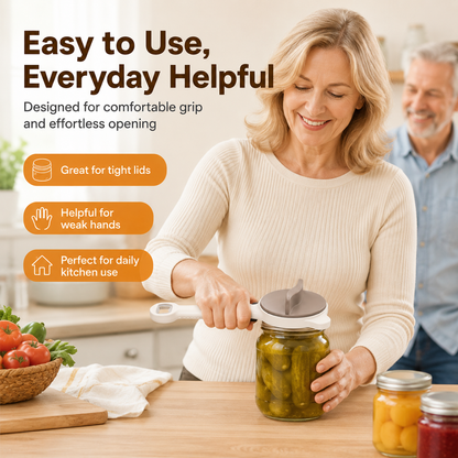 4-in-1 Stainless Steel Jar Opener for Seniors & Arthritic Hands