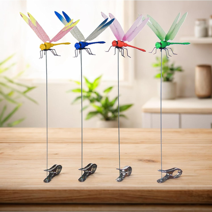 12-Piece Dragonfly Garden Stakes & Décor Clips with Installation Pliers