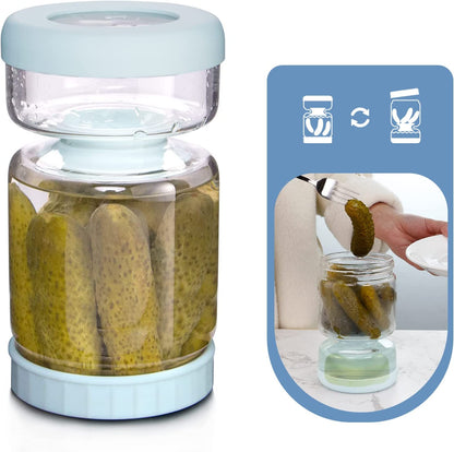 Glass Pickle & Atchar Jar with Strainer, Airtight Fermentation Container