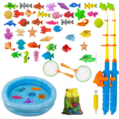 46-Piece Magnetic Fishing Game for Kids, Bath & Pool Water Toy