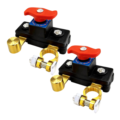 2-Pack 12V/24V Car Battery Disconnect Switches for Car, Boat & RV