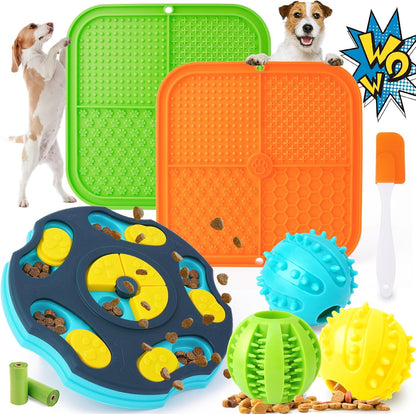 9 Pack Dog Puzzle Toy Set, Dog Enrichment Toys with Lick Mat & Treat Balls