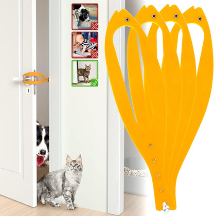 Adjustable Cat Door Latch & Interior Door Strap with Door Stopper