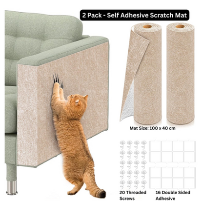 Cat Scratch Protector Mats 2-Pack, 100 x 40 cm | Beige