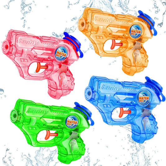4-Pack Kids Water Guns with 5–7 m Long Range for Outdoor Play