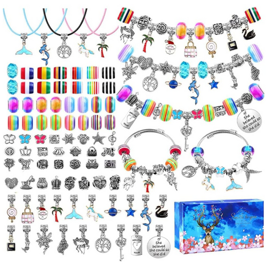 112 Pieces Charms Bracelet Making Kit for Girls  Jewelry Necklace Making Set