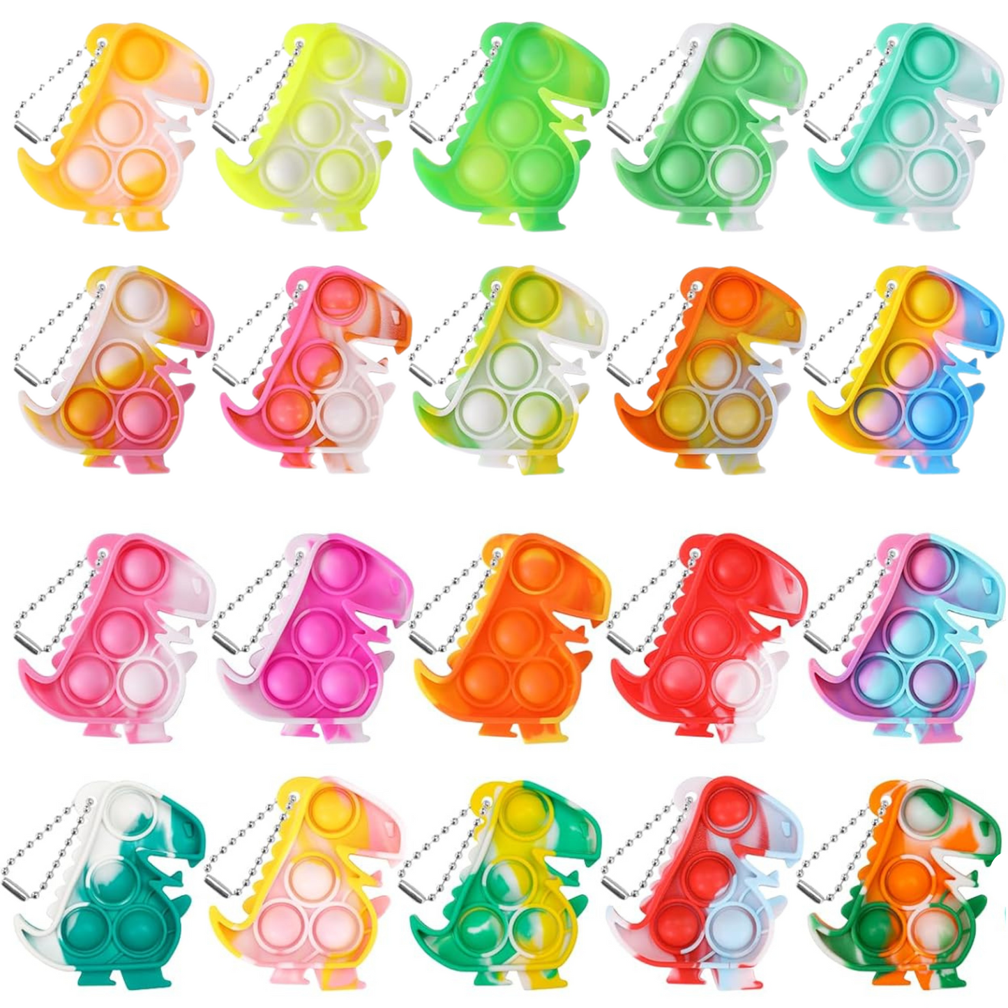 20 Pack Dinosaur Party Favours, Pop It Fidget Toys, Birthday Decorations