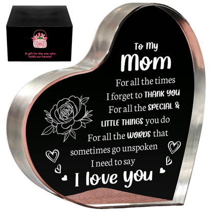Mum Acrylic Keepsake Gift, 10 x 10 cm – Birthday & Christmas