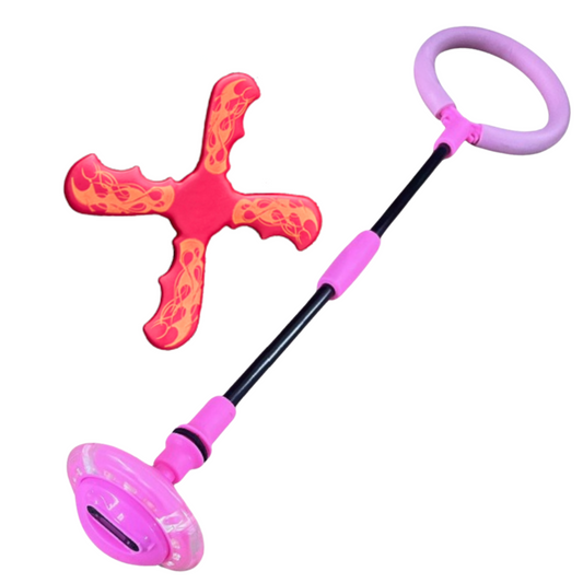 2-Piece Skip Ball & Boomerang Set with LED Ankle Counter
