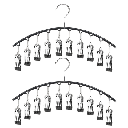 2-Pack Leggings & Trousers Hangers with 20 Clips – Black
