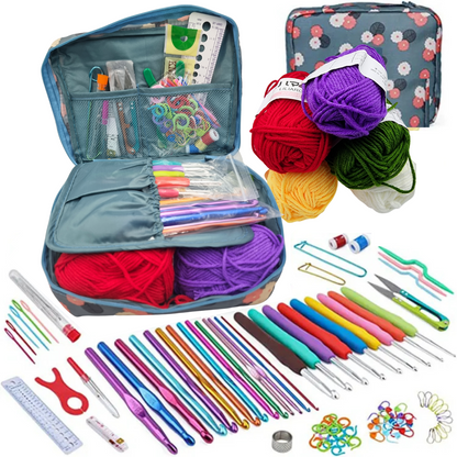 107-Piece Crochet Hook & Knitting Accessories Kit with Storage Case
