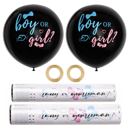Gender Reveal Party Kit: 2 Balloons & 2 Confetti Cannons – Pink