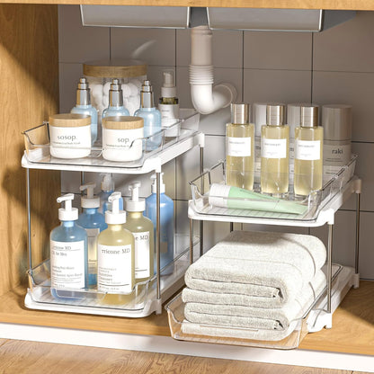 2-Tier Under-Sink Organisers, 2-Pack | Pull-Out Drawers