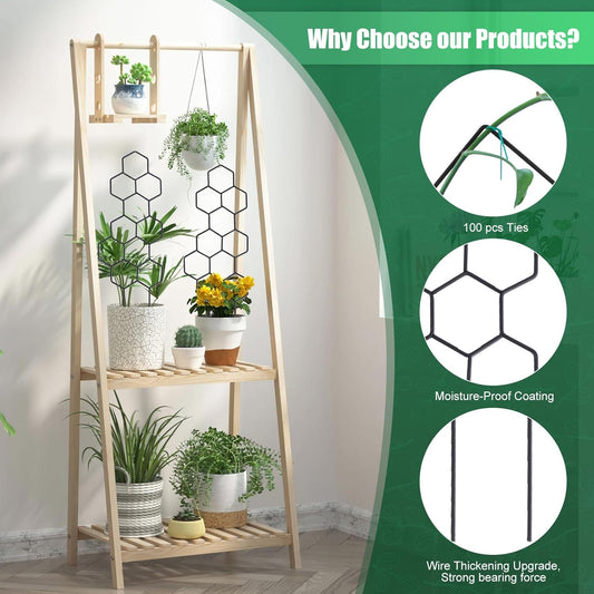 2 Pack Small Garden Trellis for Potted, Climbing & Flower Plants
