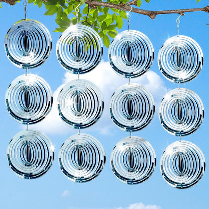 12-Pack Reflective Bird Deterrent Discs for Garden, Patio & Balcony