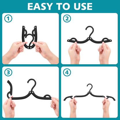 5-Pack Foldable Travel Hangers with Clips for Clothes