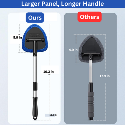 Extendable Car Windscreen Cleaning Tool with Spray Bottle & 4 Pads