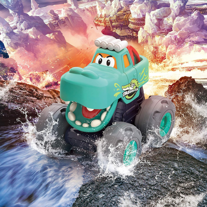 Friction-Powered Monster Truck Toys for Toddlers – Green & Orange