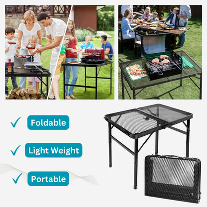 Foldable Portable Camping & Braai Grill Table for Beach and Hiking