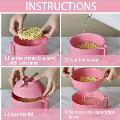 14-Piece Microwave Ramen Bowl & Plate Set with Cutlery