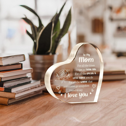 Mum Acrylic Keepsake Gift, 10 x 10 cm – Birthday & Christmas
