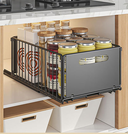 Metal Pull-Out Kitchen Cabinet Organiser, No Drilling Required