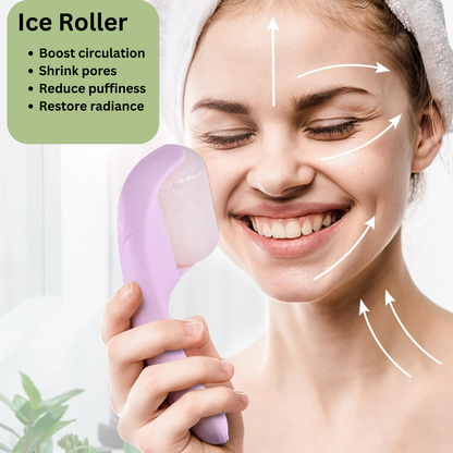 Facial Massage Set with Gua Sha, Ice Roller & 4 Cupping Cups