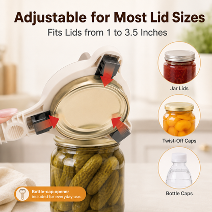 4-in-1 Stainless Steel Jar Opener for Seniors & Arthritic Hands