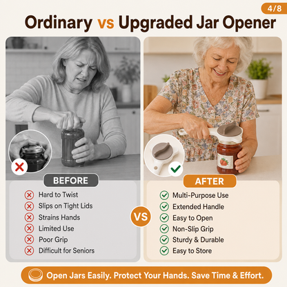4-in-1 Stainless Steel Jar Opener for Seniors & Arthritic Hands