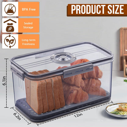 Kitchen Bread Storage Box with 20 Reusable Bread Bags & Ties