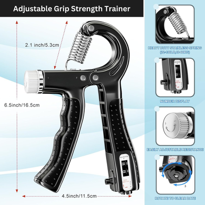 Tangle-Free Counting Skipping Rope & 7-Piece Grip Strength Trainer Kit
