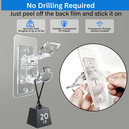 No-Drill Self-Adhesive Curtain Rod Holders & Wall Brackets