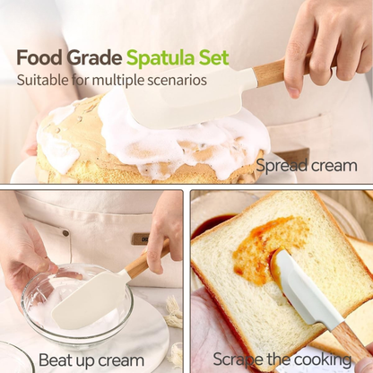 4-Piece Non-Stick Silicone Spatula Set, Heat-Resistant Cooking Utensils