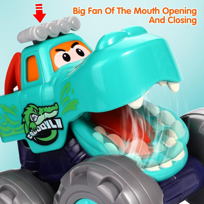 Friction-Powered Monster Truck Toys for Toddlers – Green & Orange