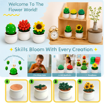 Kids DIY Air-Dry Clay Sunflower Craft Kit with Sculpting Tools