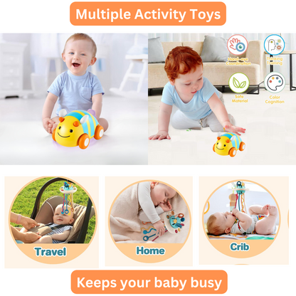 Baby Pull-String Sensory Toy & Car Toy Set | 2-Piece