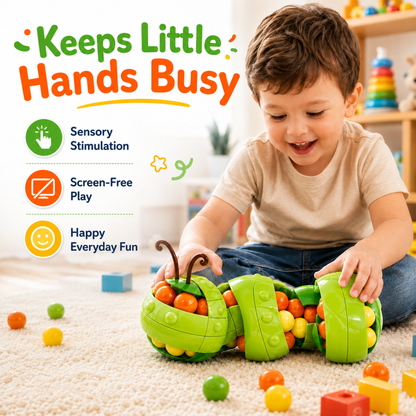 360° Rotating Caterpillar Magic Bean Sensory Fidget Toy for Toddlers