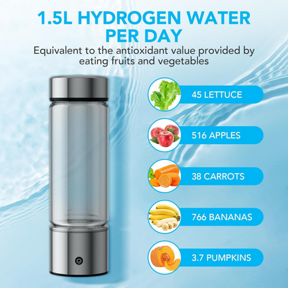 420 ml Rechargeable Hydrogen Water Bottle with SPE/PEM Technology